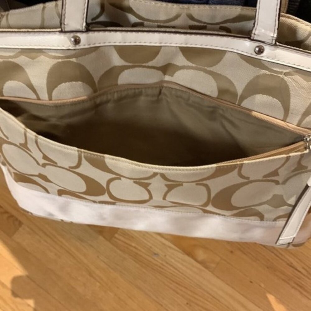 Coach Canvas Leather Carryall NO F1276-F19046 Signature-Stitched Tote - Picture 5 of 5